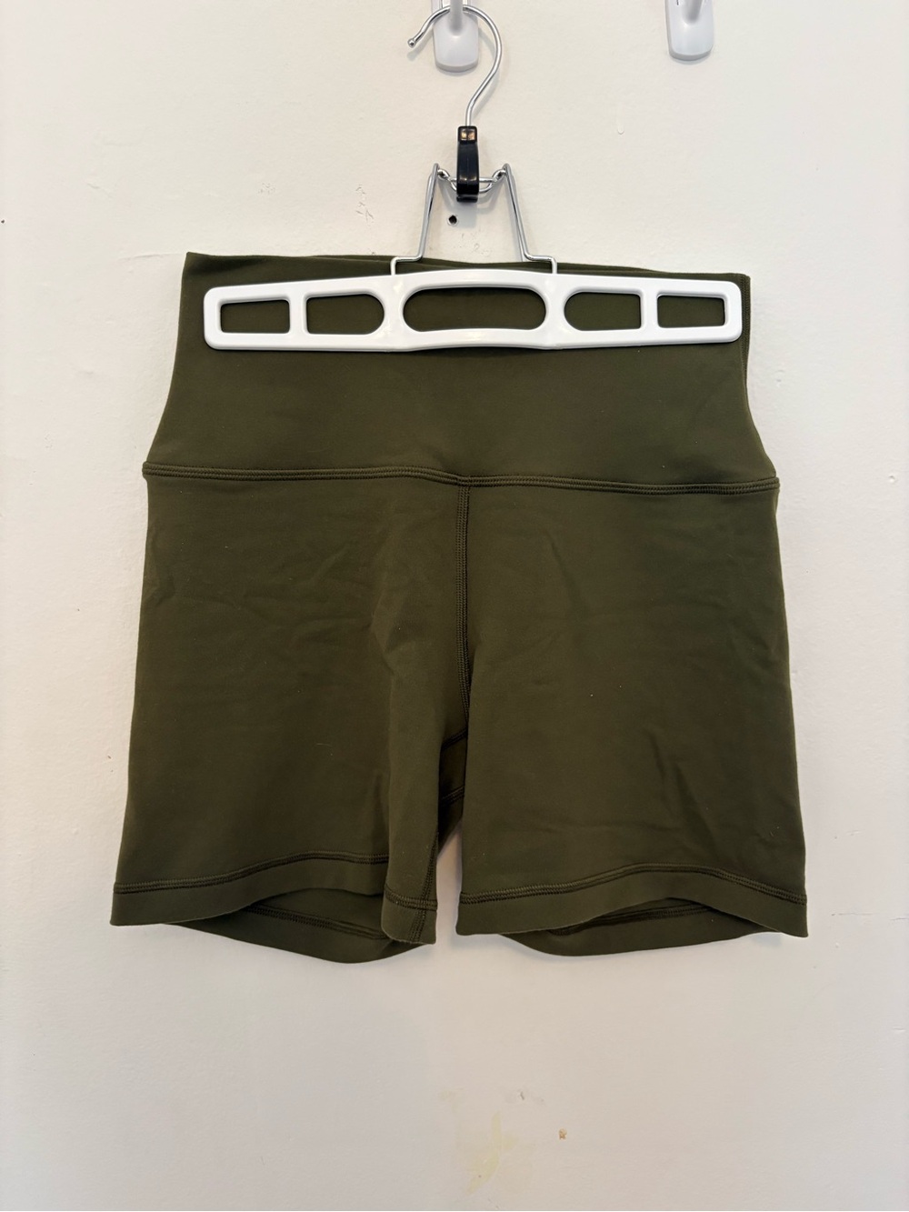 Aritzia Olive Green High-Waist Bike Shorts